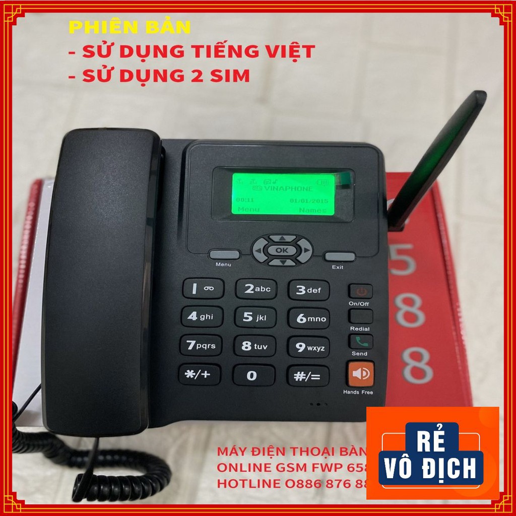 ☎️ Máy 2 Sim - Có Tiếng Việt ☎️ Điện Thoại Bàn GSM FWP 6588 Lắp Mọi Loại Sim Di Động, Gphone, HomePhone | BigBuy360 - bigbuy360.vn