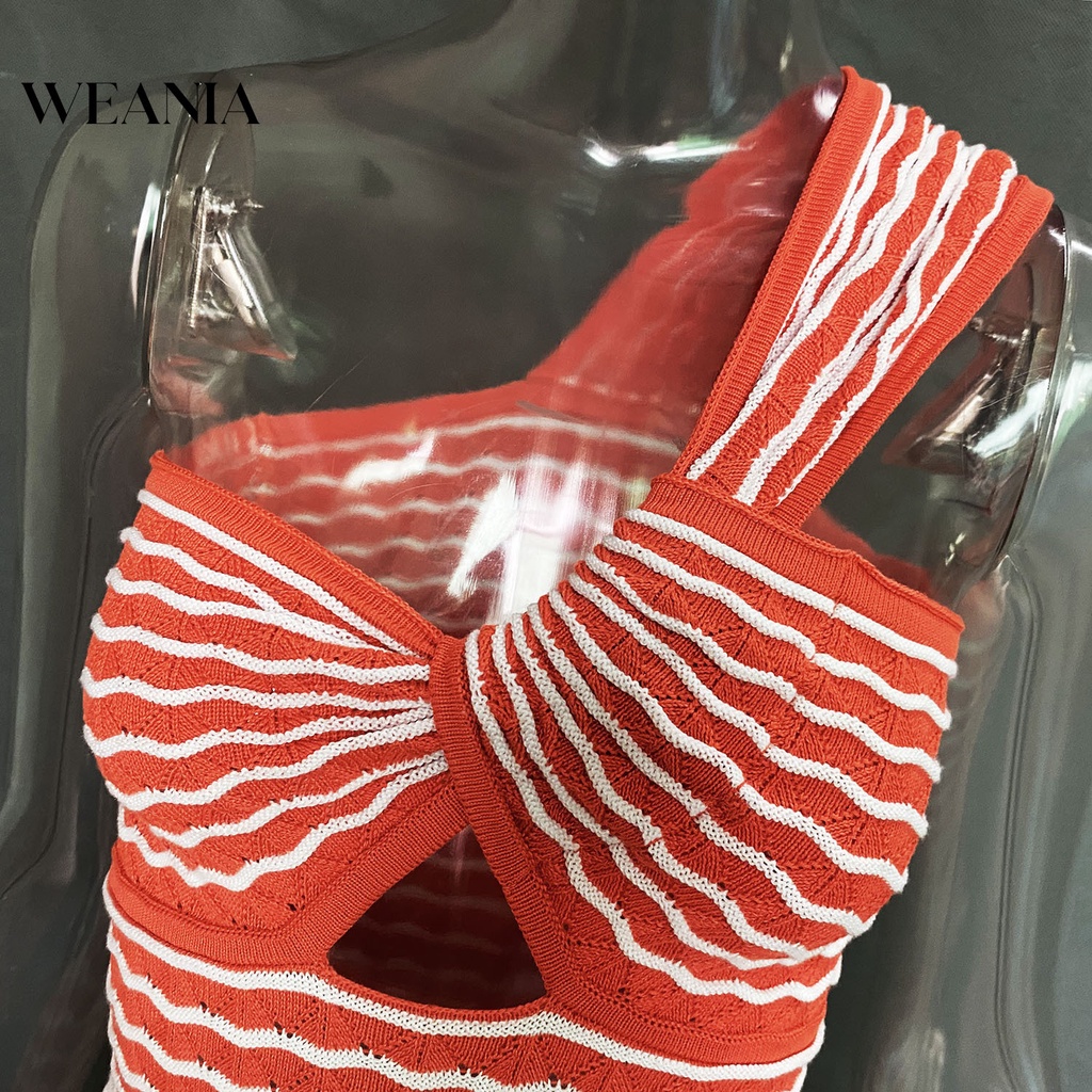Áo Dệt Kim Sát Nách Kẻ Sọc Ngang Trẻ Trung Hợp Thời Trang Cho Bạn Gái