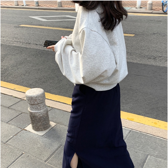 Áo Sweater Dáng Rộng Phối Khóa Kéo Thời Trang Mùa Thu Dành Cho Nữ