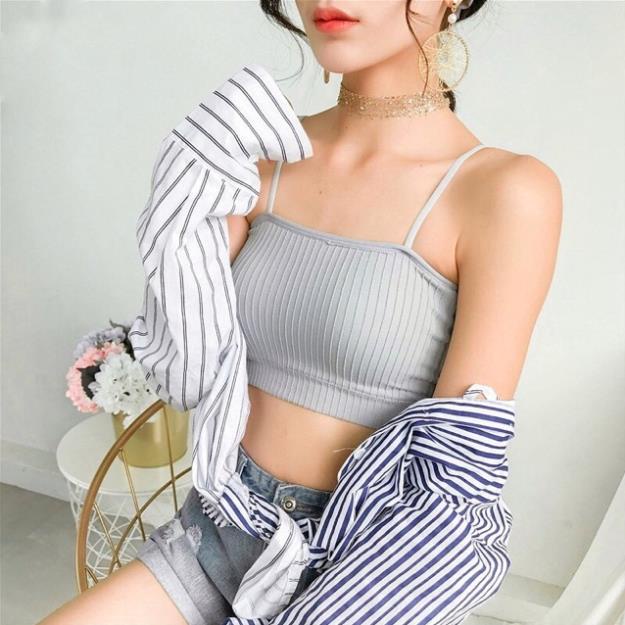 [Giá sỉ] [SiÊU RẺ ĐẸP] Áo Bra Cotton 2 Dây Gân Tăm Trẻ Trung 809