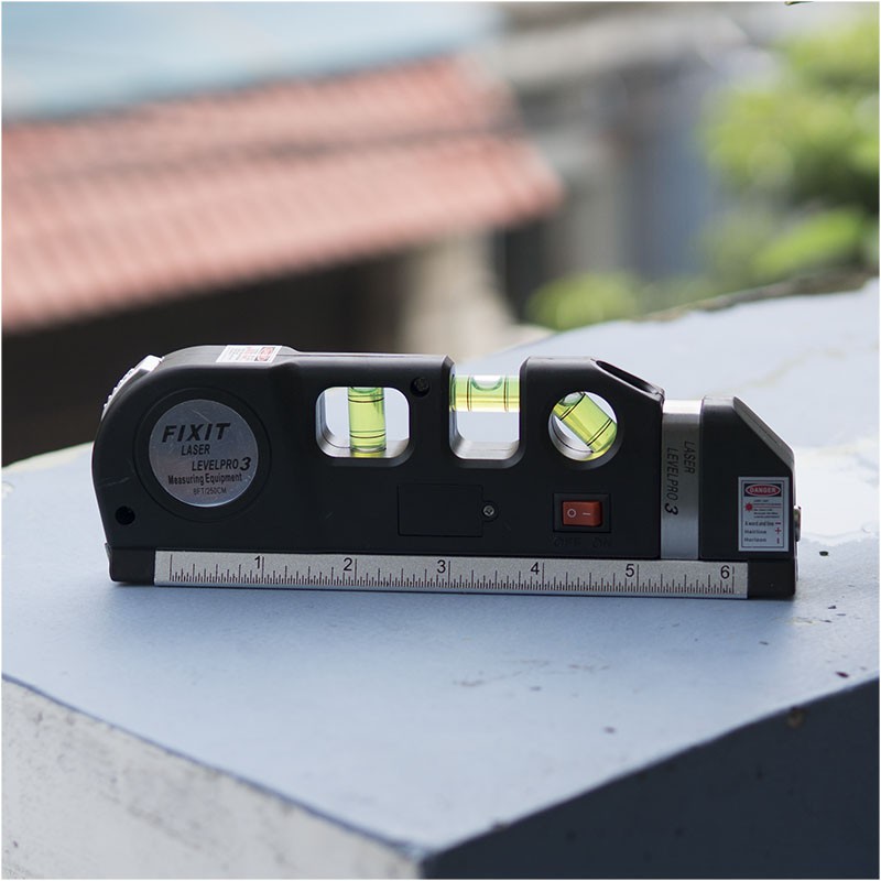 Thước thủy laser đỏ - Thước đo khoảng cách bằng laser - máy đo khoảng cách laser cầm tay giá rẻ PRO 3(Đen)