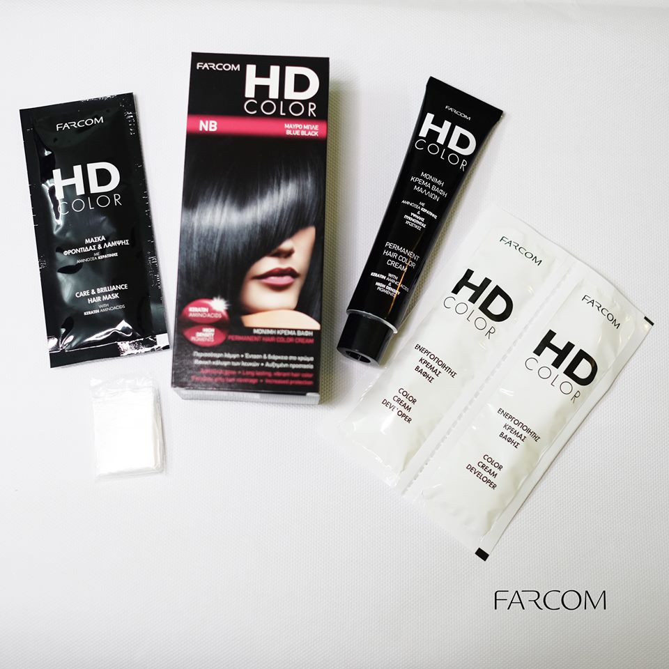 Màu nhuộm Farcom HD Color Hair NB-BLUE Black (140ml) - Màu Xanh Đen NB
