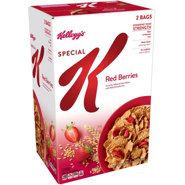 Hộp 1,2 kg Ngũ cốc ăn sáng Kellogg's dâu tây Red Berries của Mỹ