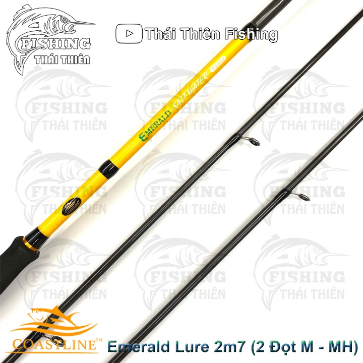 Cần Câu Cá Coastline Emerald Lure Máy Đứng 2m7 2 Ngọn M - MH Chất Liệu Carbon Khoen 1 Chân, Pat Kiểu Mới