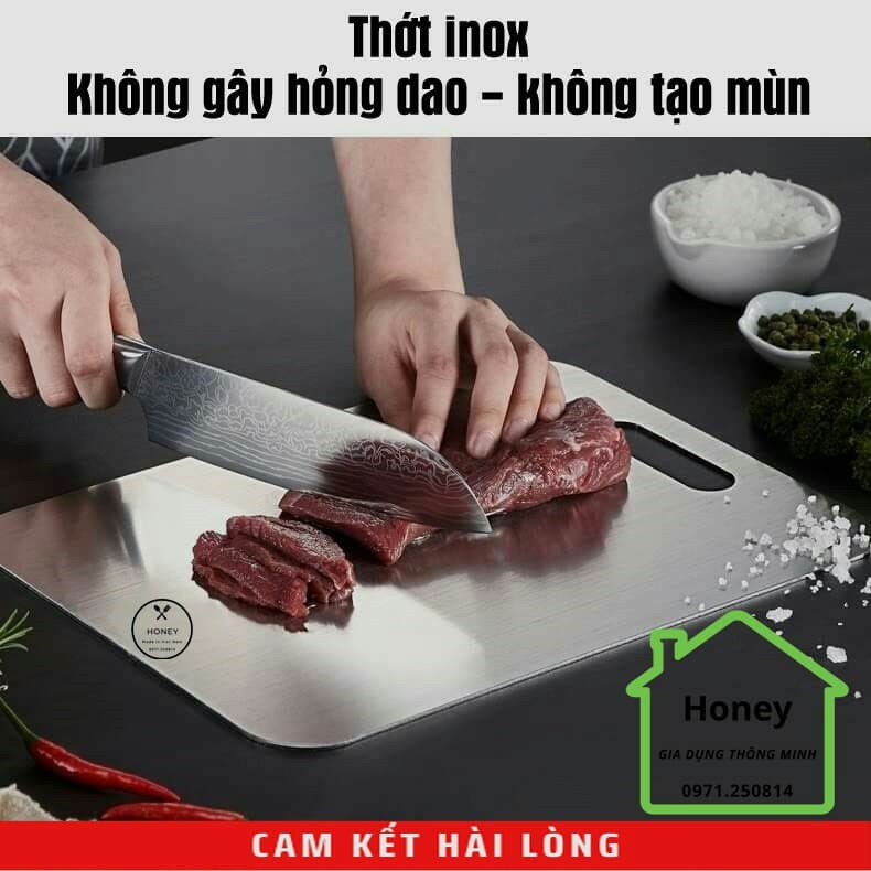 Thớt Inox 304 Honey kháng khuẩn - chống ẩm mốc độc hại