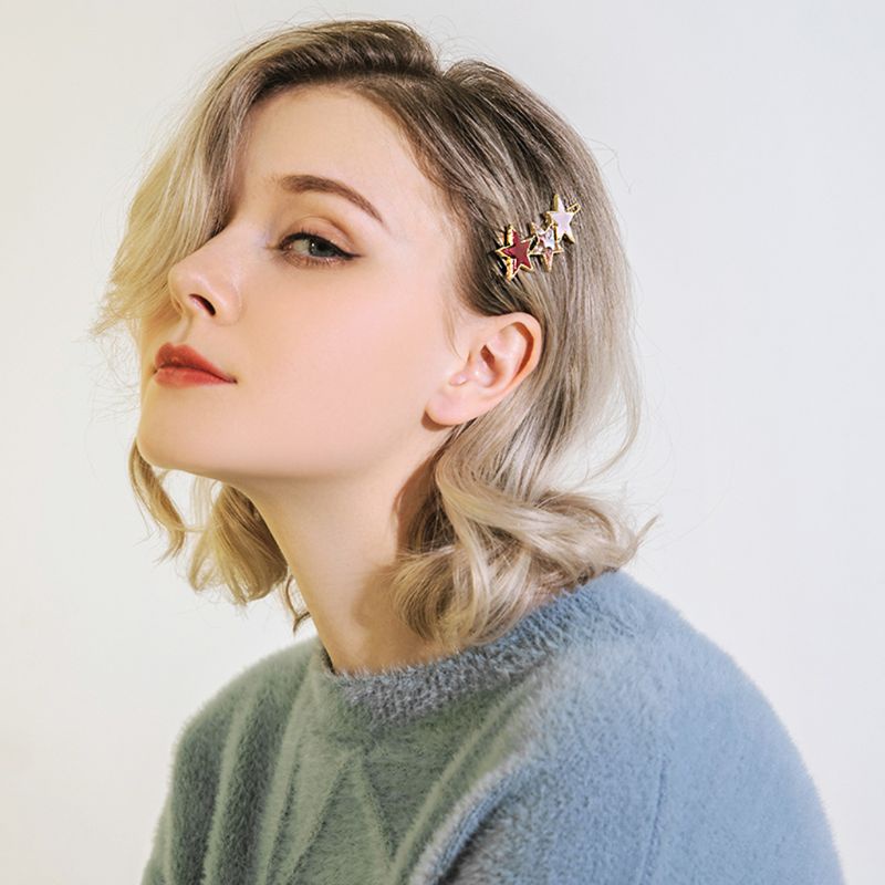 Kẹp Tóc Kim Loại Họa Tiết Hình Học Phong Cách Nhật Bản Cho Nữ