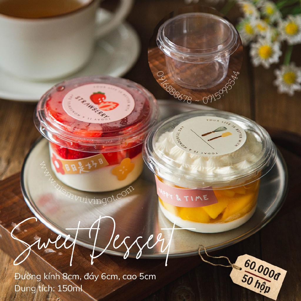 Hộp Nhựa Tròn Nắp Trong (150ml | XY583) - Set 50 hộp
