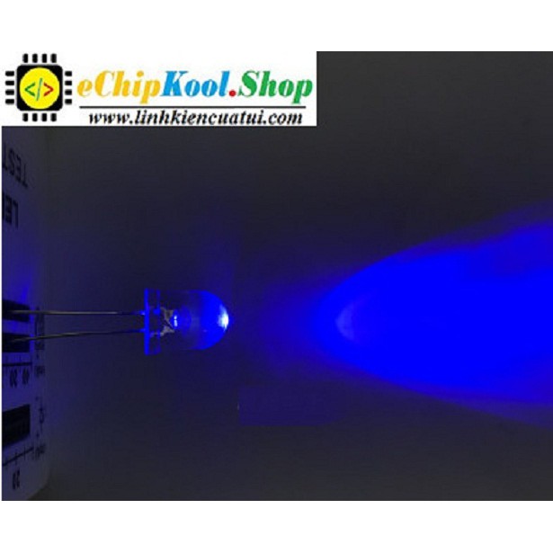 Đèn led siêu sáng 10mm - Led màu Xanh dương trong - SL 10 con