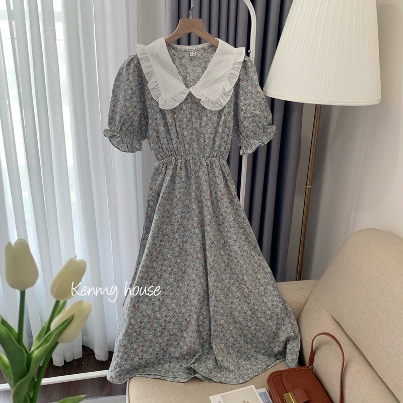 Đầm hoa cổ phối bèo 🌸