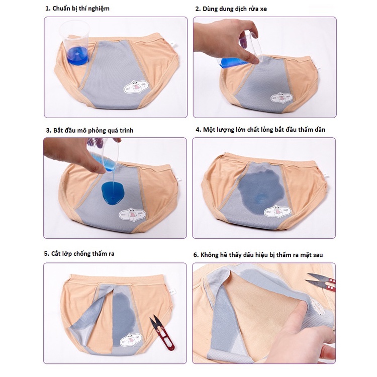 Quần Lót Nguyệt San / Quần Lót Chống Tràn Dùng Trong Ngày Đèn Đỏ Chất Liệu Tơ Lạnh Siêu Mềm Mát- Đũng chống thấm cao cấp