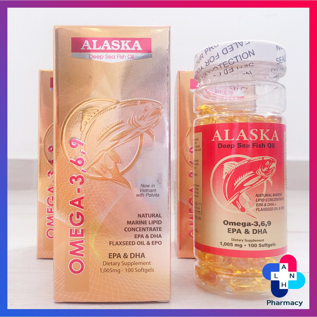 [ Chính Hãng ] OMEGA 3-6-9 ALASKA Deep Sea Fish Oil Hộp 100 Viên Nhập Khẩu USA.