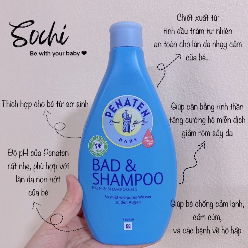 Sữa tắm gội 2in1 Penaten 400ml cho bé