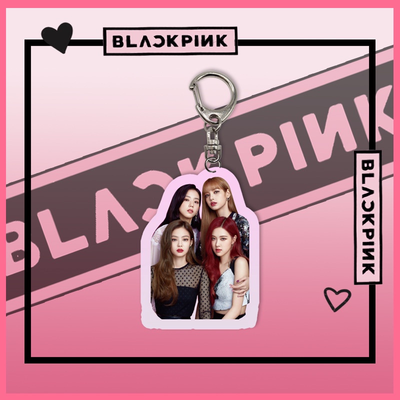 Móc khóa hình nhóm nhạc Blackpink màu đen HD làm từ acrylic