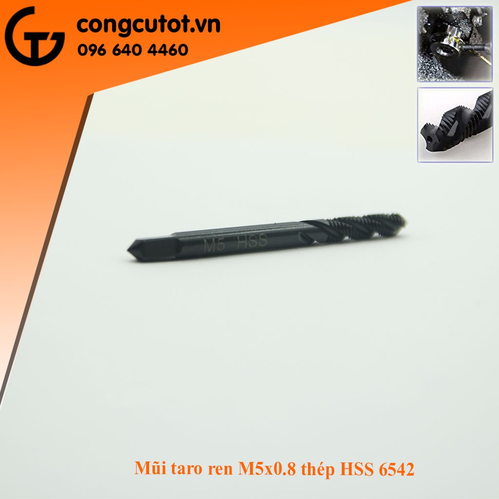 Taro tay M5 x 0.8 Thép HSS 6542 Thẩm Nitơ