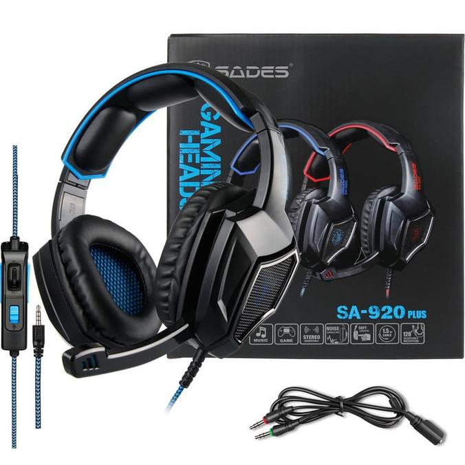 Tai Nghe Trùm Đầu Chơi Game Most Sades Sa 920 Plus Sa-920 Plus Màu Xanh Dương