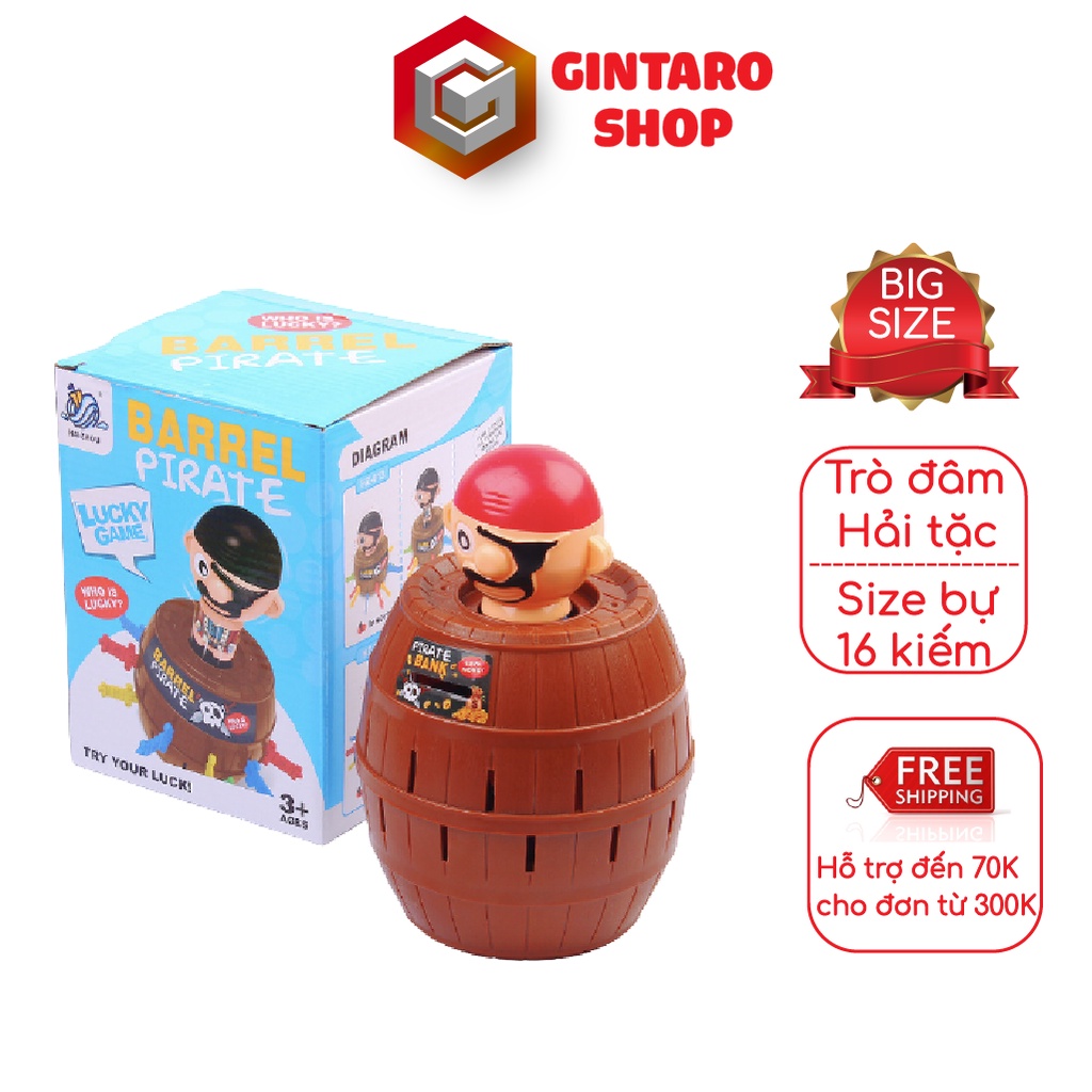 Đâm hải tặc size lớn 20cm 16 kiếm, Đồ chơi hải tặc dành cho bé và gia đình GINTARO SHOP