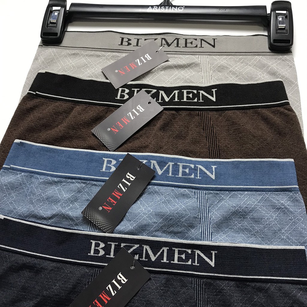 Combo 4 chiếc quần sịp đùi boxer ❤️BIZMEN❤️ do ARISTINO phân phối 90% cotton co giãn, cạp không đường may BTS012S9