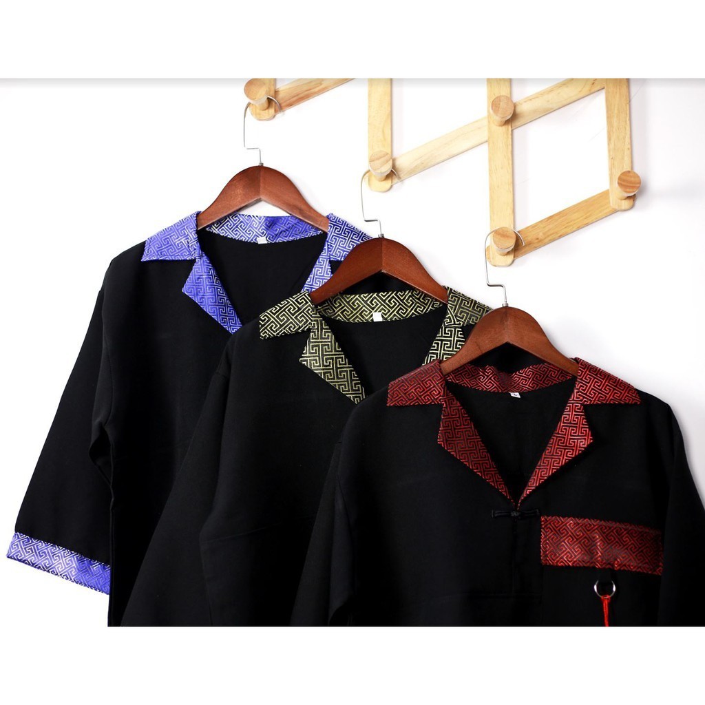 [CÓ ẢNH THẬT] Áo cổ điển shanghai cổ vest gấm form rộng tay lỡ unisex bigsize