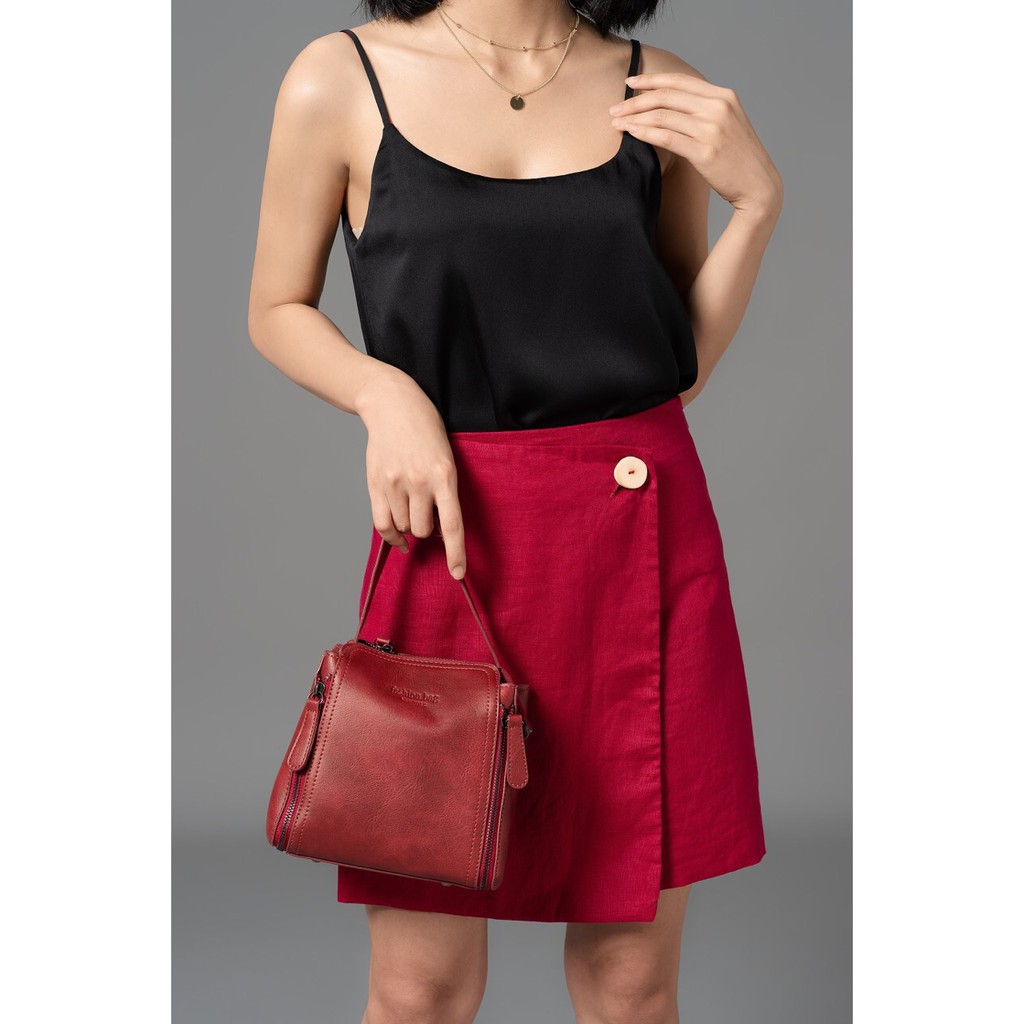 Chân váy Mang0 linen-blend wrap skirt