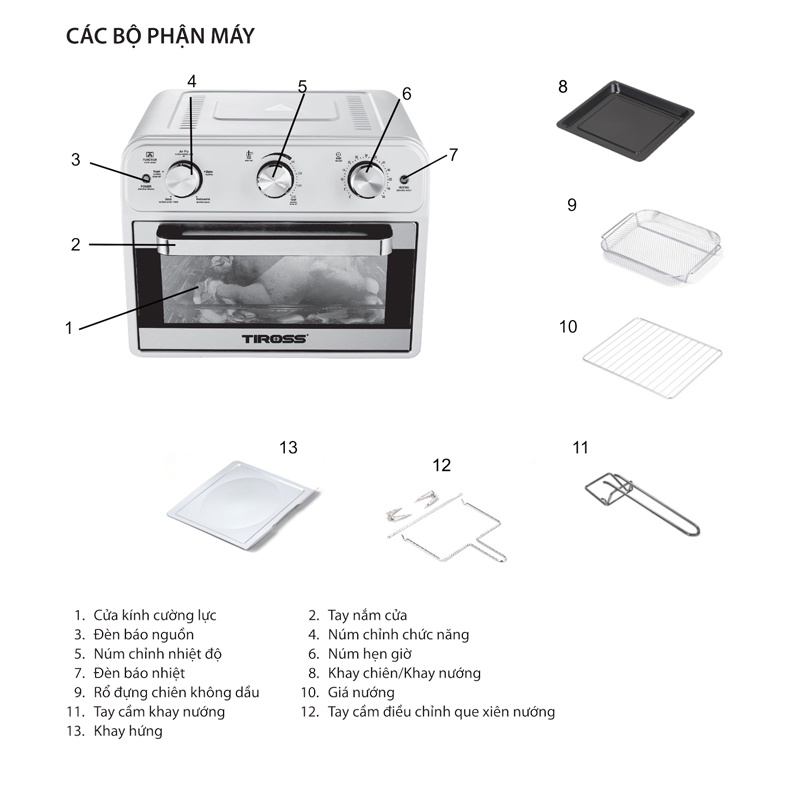 Lò chiên nướng không dầu Tiross TS-9605