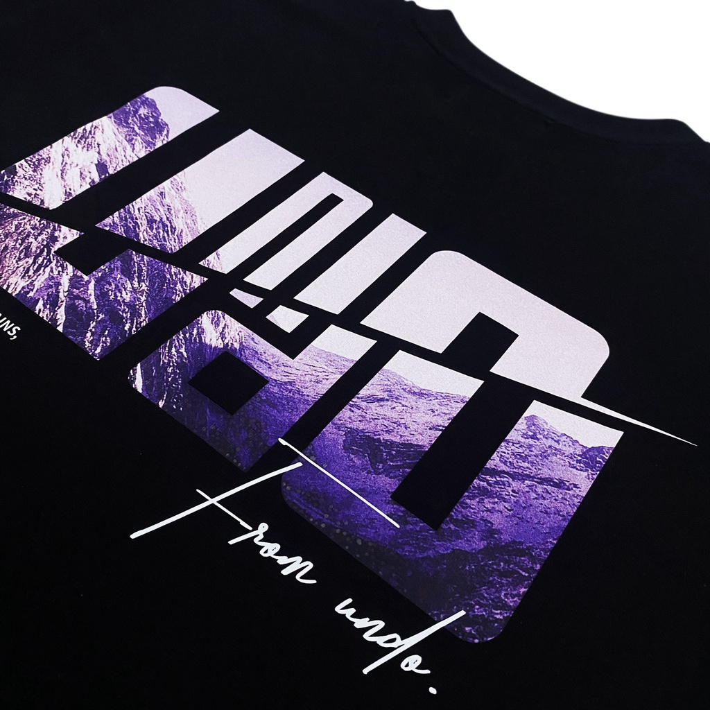 Áo Thun Unisex Undo Mountains Màu Đen 100% Cotton - Local Brand Chính Hãng