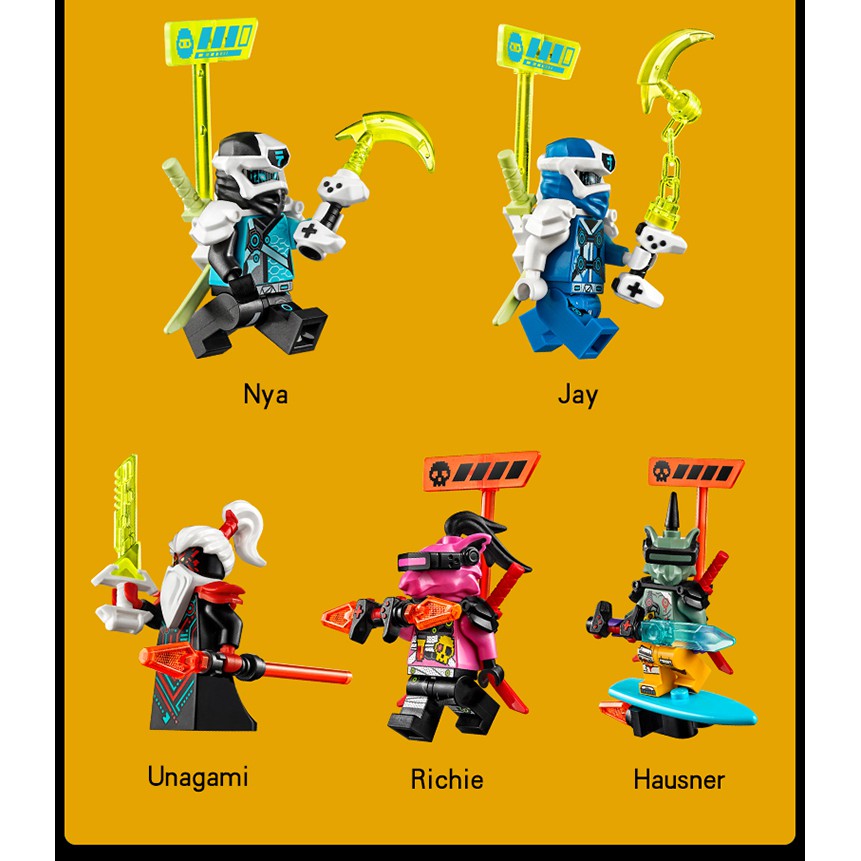 Đồ chơi lắp ráp Lari 11488 Ninjago Rồng máy xanh Jay Xếp Mô Hình Minifigures Ninja season phần 12 Nya Unagami