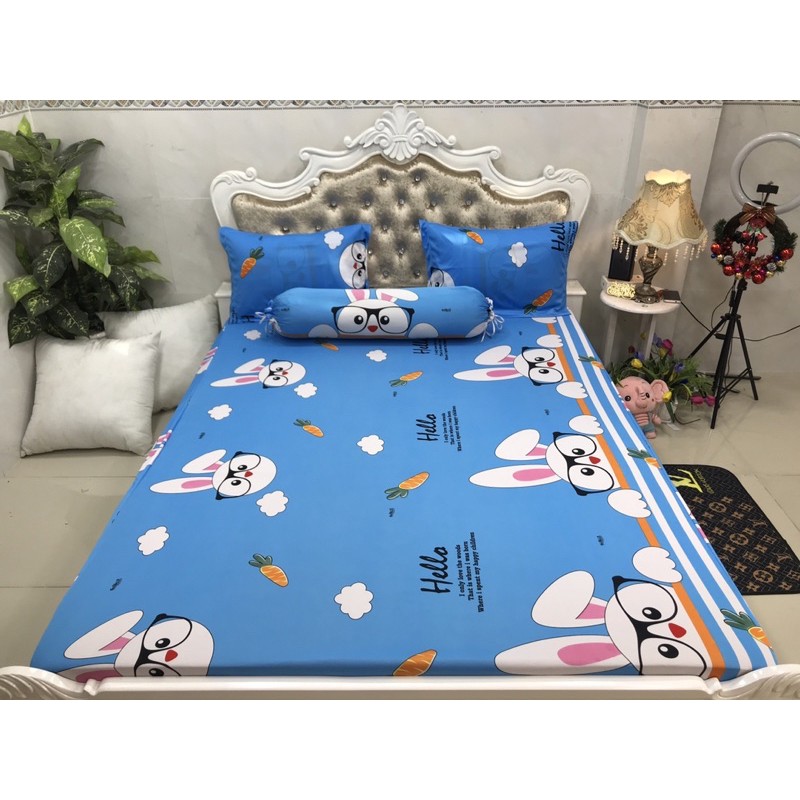 Bộ Drap Thun Hàn Quốc mát lạnh 4 món