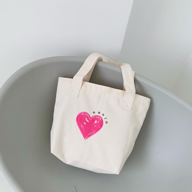 (TẶNG KÈM DEAL SHOCK ECOBAG 31K ) TÚI VẢi CANVAS IN HÌNH JELLY HEART