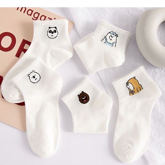 VỚ CỔ TRUNG TRẮNG - GẤU BEAR NÂU