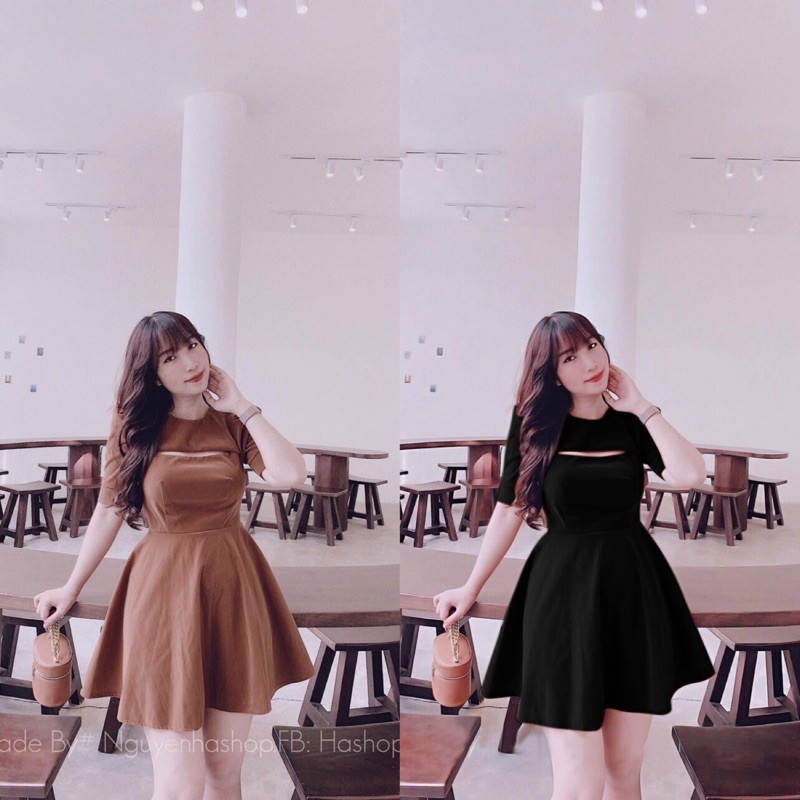 Đầm xoè khoét ngực #bigsize 60=>90kg