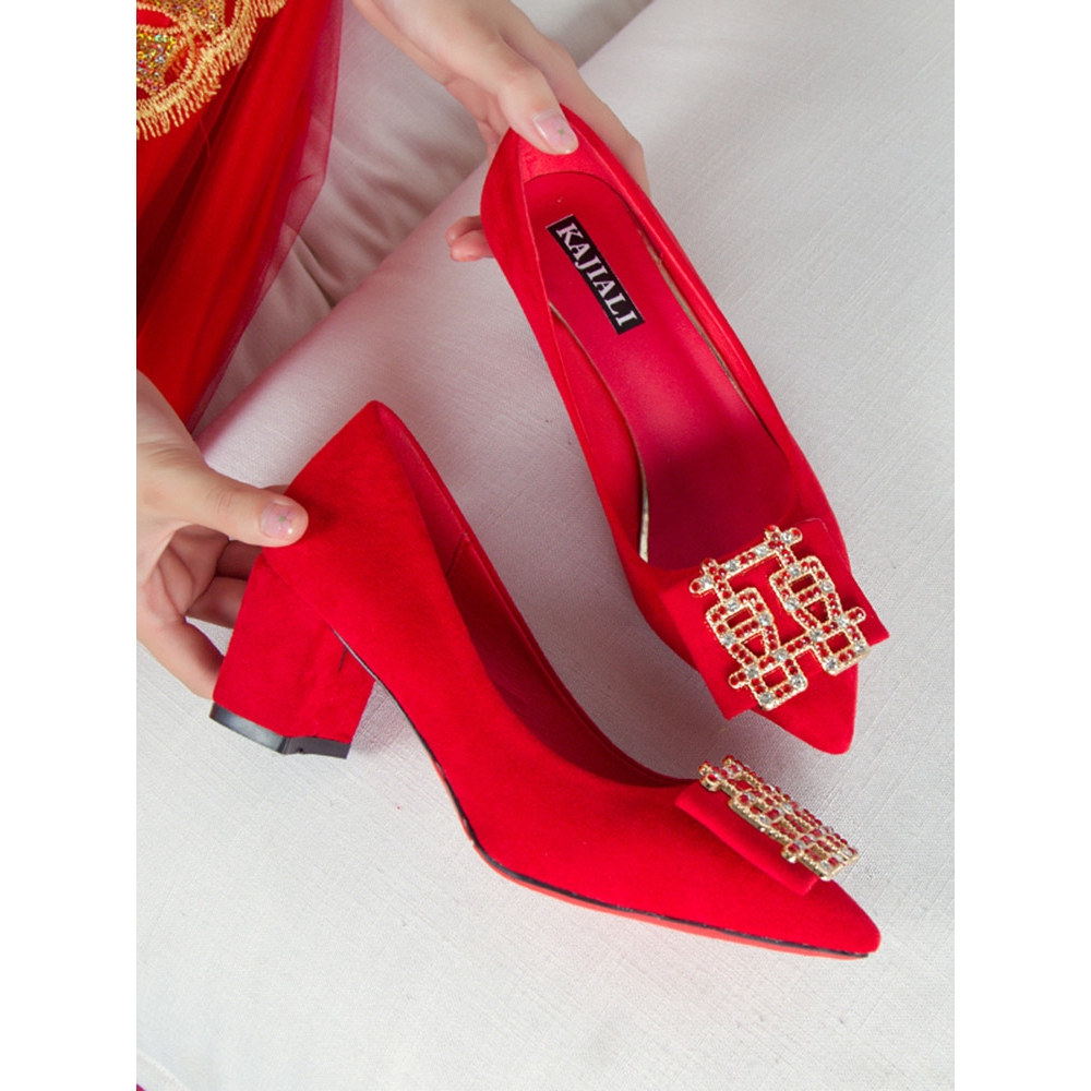 Giày Cao Gót Nữ Mũi Nhọn Màu Đỏ 2019 | BigBuy360 - bigbuy360.vn