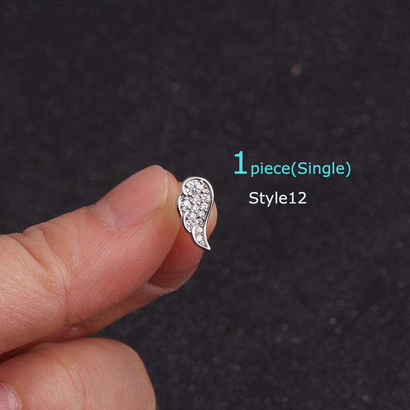 Khuyên Tai Bằng Thép Không Gỉ 6mm 20g Thiết Kế Đặc Sắc Sành Điệu