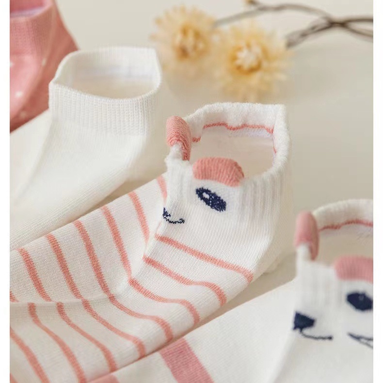 [Màu Sắc Ngẫu Nhiên] Vớ Cotton Cao Cấp Thoáng Khí Thoải Mái Họa Tiết Mèo Hoạt Hình Harajuku Đáng Yêu Dành Cho Nữ