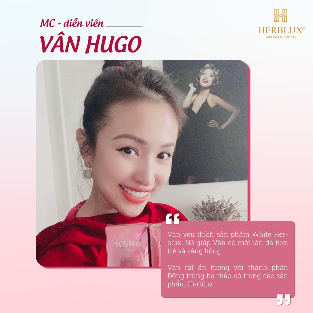 Viên Uống Trắng Da WHITE HERBLUX Trắng hồng, Căng mịn, Mờ Nám