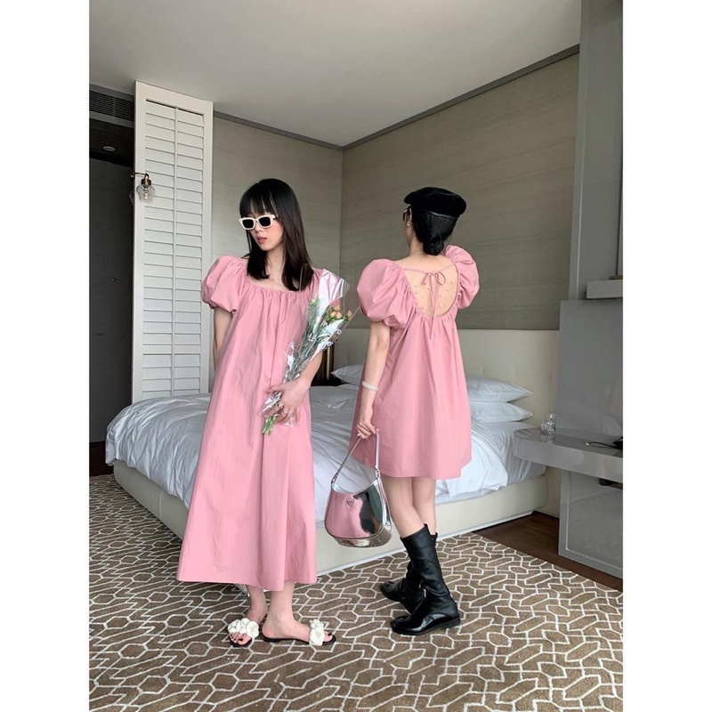 [Ảnh thật/Video]Set bạn thân có bán tách lẻ Váy tay bồng ulzzang Hàn Quốc