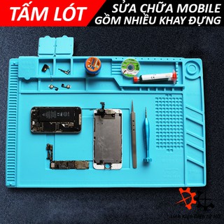 Tấm lót sửa chữa điện thoại cho các thợ gồm nhiều khay đựng