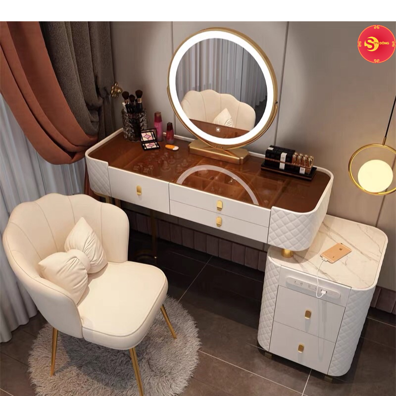 Bàn phấn nhập khẩu gương led 3 màu, gắn sạc Usb tiện lợi và hiện đại BP803