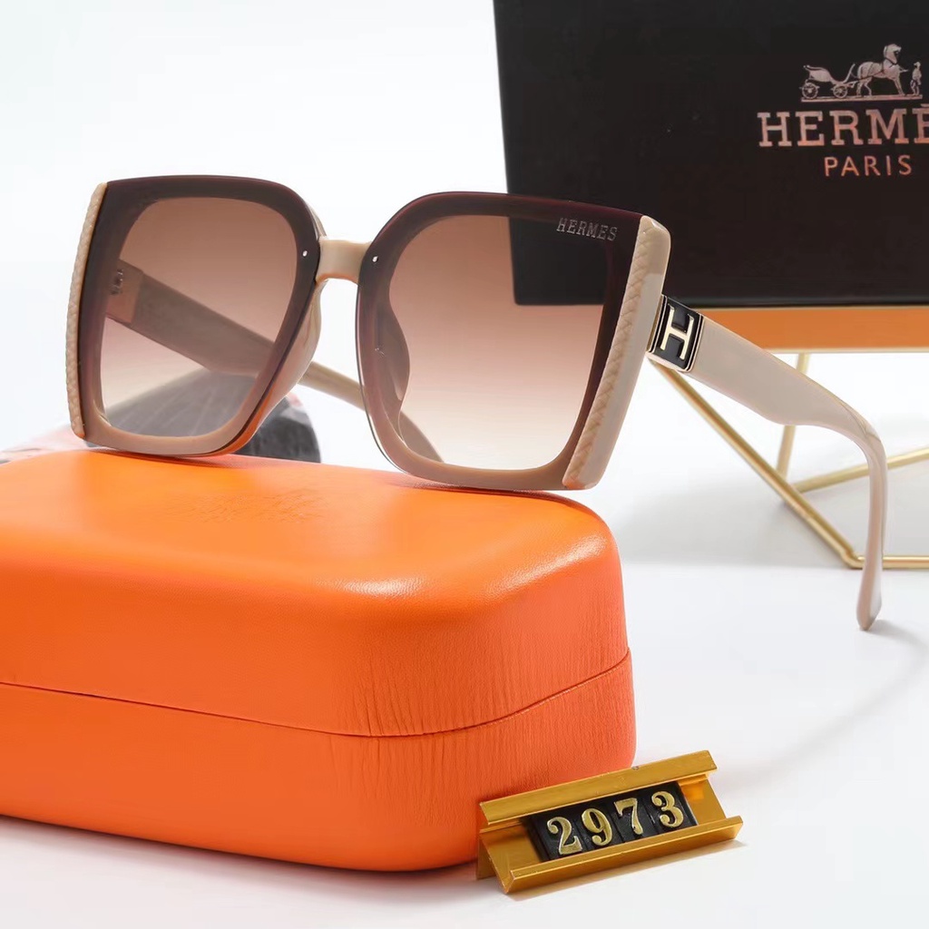 Kính Mát Vuông Hermes Chống Tia uv400 Phong Cách Cổ Điển Thời Trang Cho Nam Và Nữ