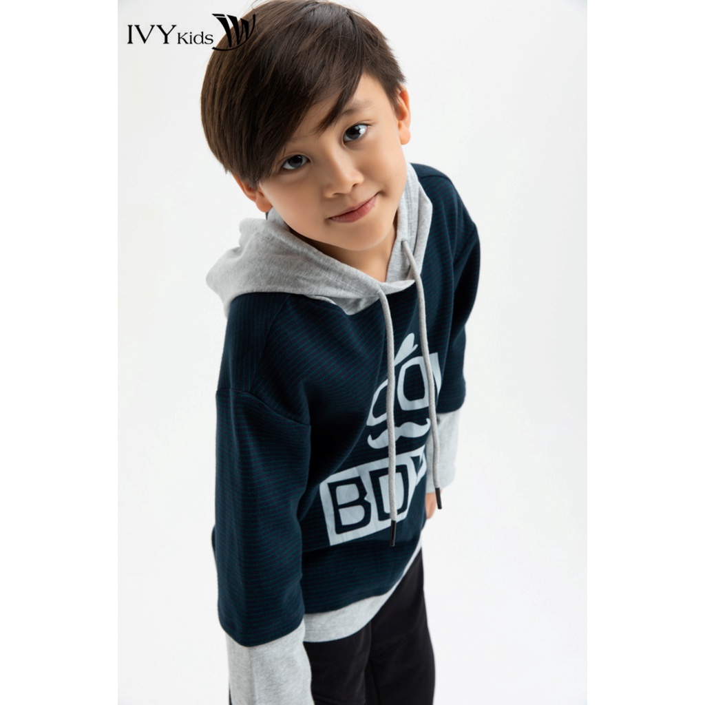 Áo thun kẻ Cool boy bé trai IVY moda MS 58K0601