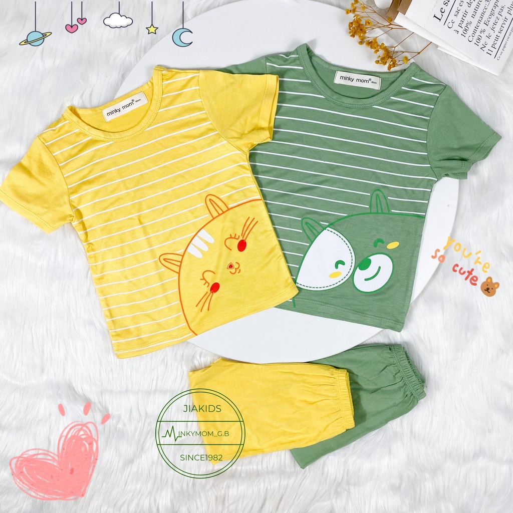 [LND10] Bộ Áo Cộc, Quần Dài Thun Lạnh MINKY MOM CÓ SIZE ĐẠI Chất Mềm Mịn, Dễ Chịu, Thoáng Mát, Thấm Hút Mồ Hôi Cho Bé