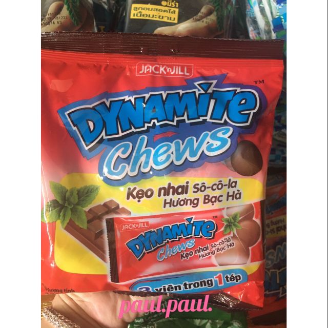Kẹo Dynamite Chew 3 viên socola bạc hà 125g