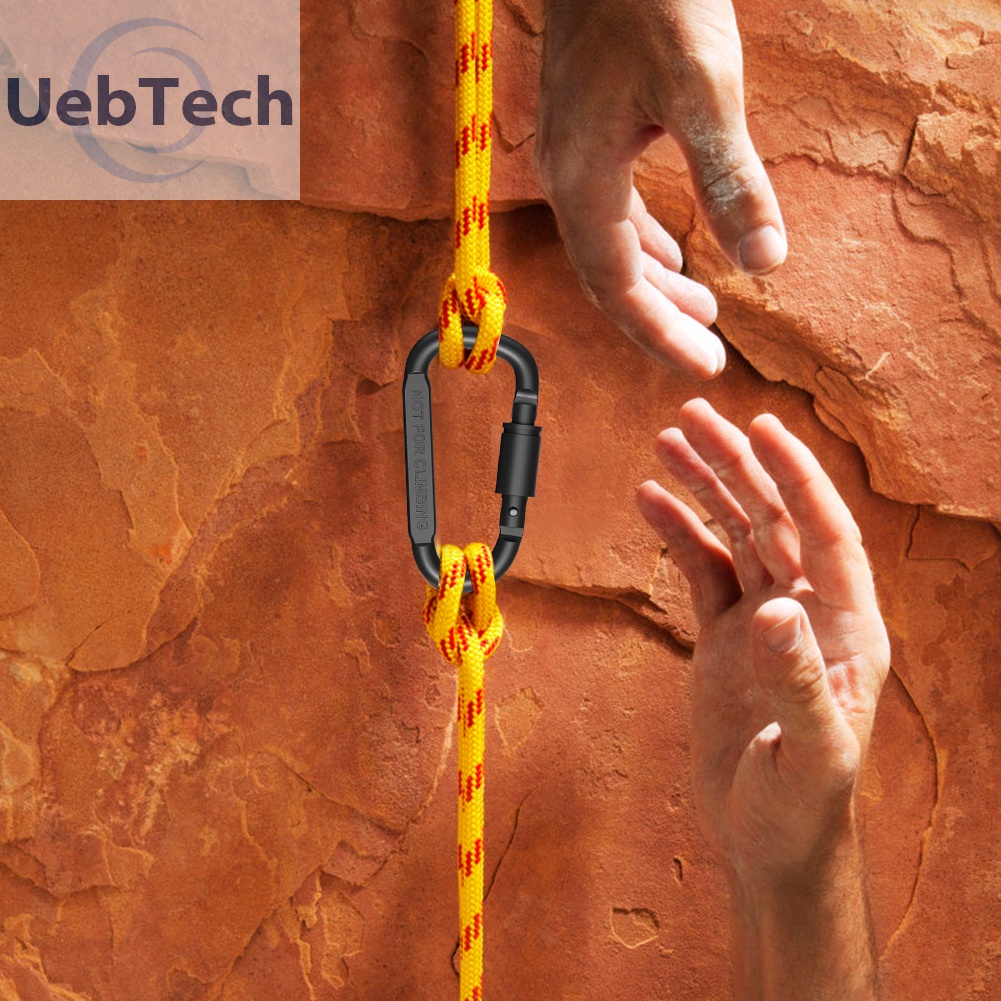 Bộ 6 cái vòng khóa bấm chữ D bằng hợp kim nhôm D EDC hỗ trợ balo leo núi du lịch cắm trại ngoài trời đa năng