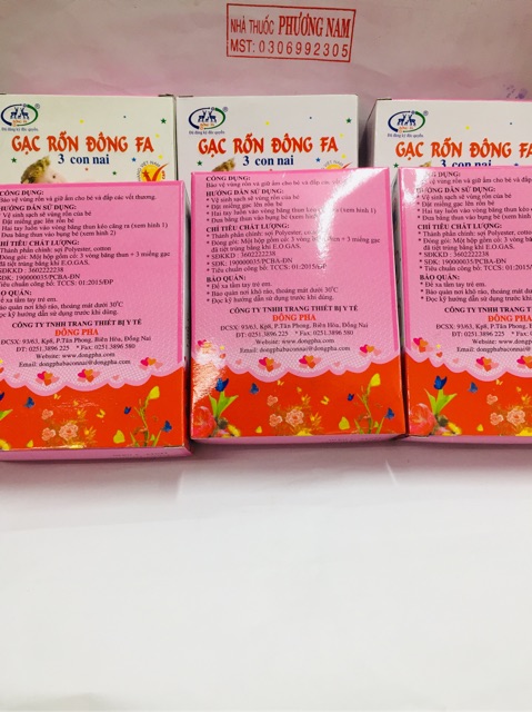 Gạc rốn ĐÔNG PHA (hộp 3 cái)