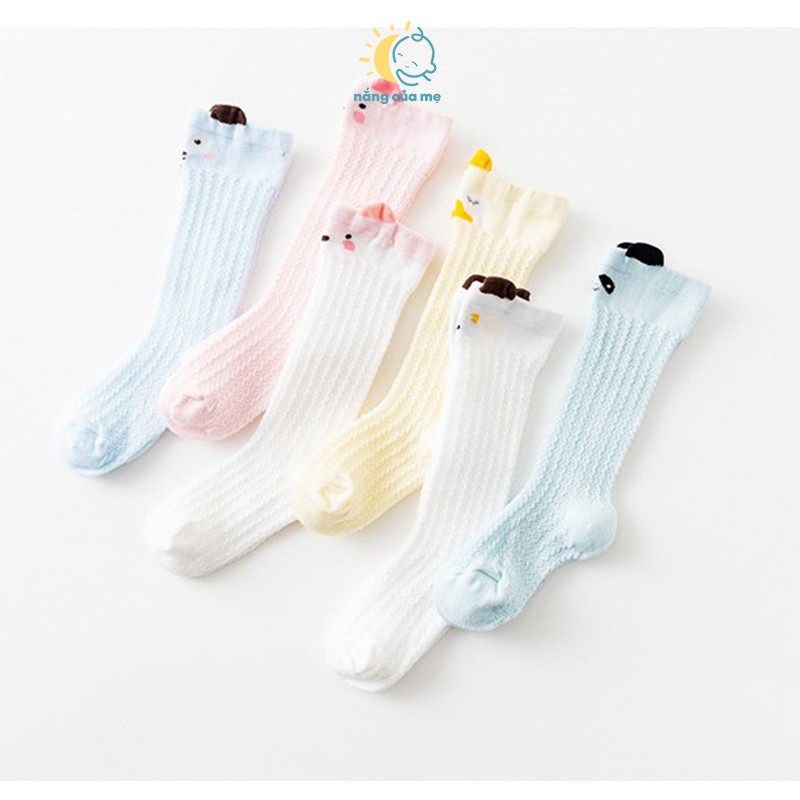 Set 6 đôi tất vớ lưới dài cho bé sơ sinh hình gấu trúc chất cotton mỏng nhẹ, cực thoáng, thoải mái - Nắng Của Mẹ_GAUTRUC