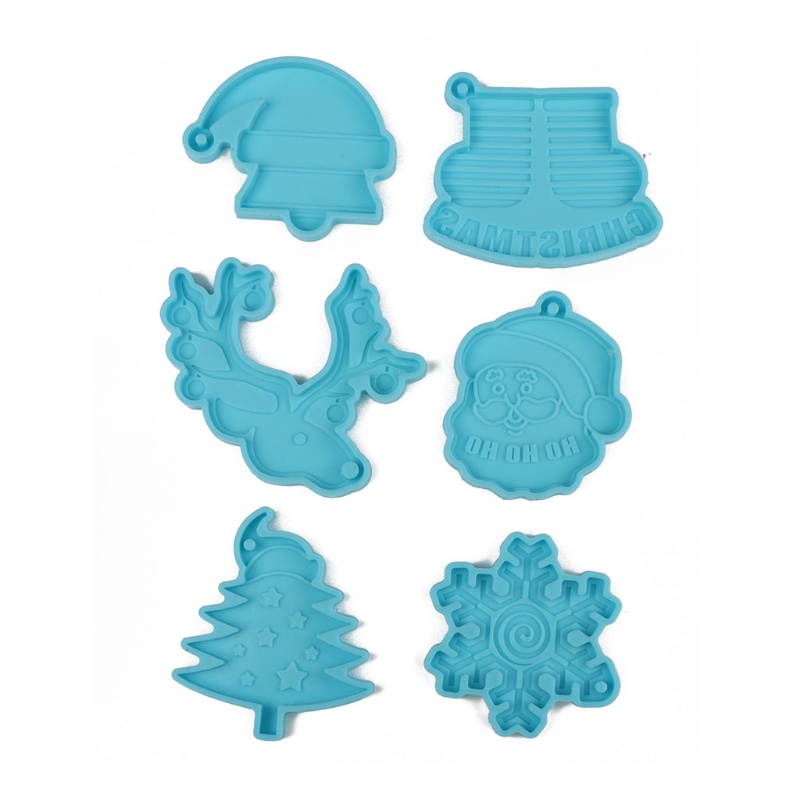 Khuôn Làm Móc Khóa Bằng Nhựa Epoxy Hình Cây Thông / Nón Giáng Sinh DIY