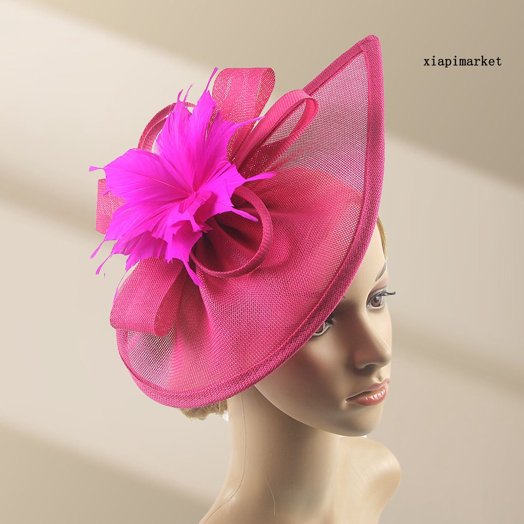 Mũ Lưới Đính Hoa Và Lông Vũ vintage Đa Năng Cho Tiệc cocktail