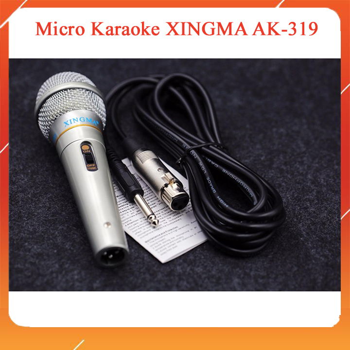 Bán micro có dây xịn - Micro Karaoke XINGMA AK-319 - Âm Bass Êm Bắt Âm Tốt, Chống Hú, Chống Rè, Loại Bỏ Tạp Âm