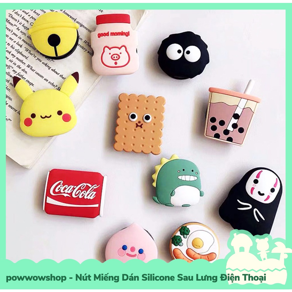 [Sẵn VN - Hỏa Tốc] Phụ Kiện Nút Dẻo Silicone, Miếng Dán Mặt Lưng Tạo Tay Vịn Giá Đỡ Cho Điện Thoại Funny Life