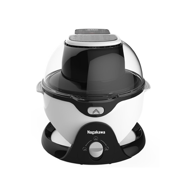 NỒI CHIÊN KHÔNG DẦU NAGAKAWA NAG3301 6L NGHIÊNG 45 độ KẾT HỢP XOAY 360 ĐỘ