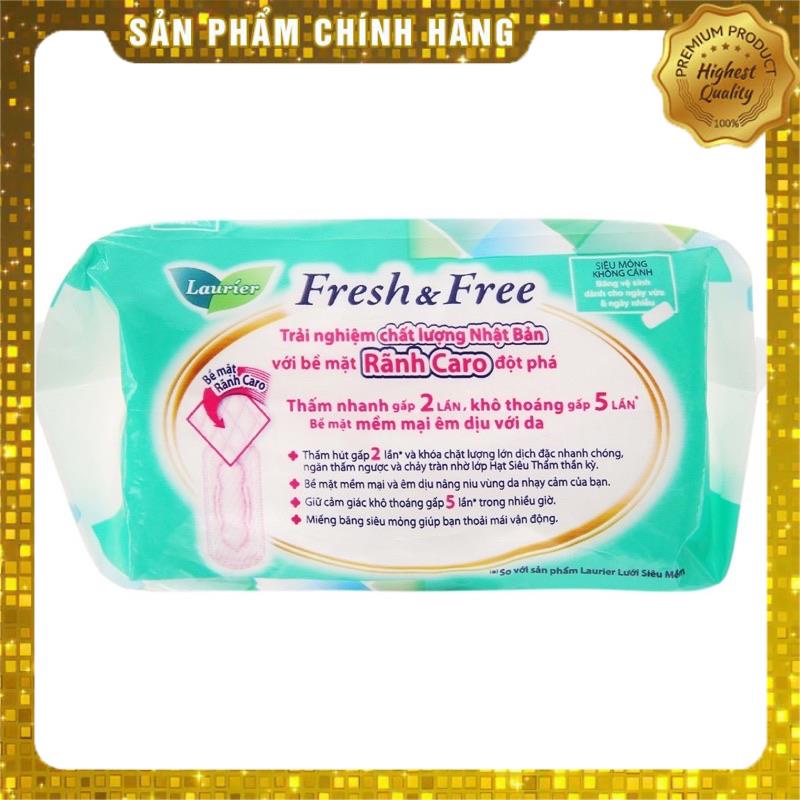 Băng vệ sinh Laurier Fresh and Free siêu thấm siêu mỏng không cánh 8 miếng